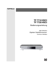 Bedienungsanleitung Topfield TF 7710 HSCI Digital-receiver