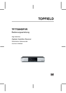 Bedienungsanleitung Topfield TF 7740 HDPVR Digital-receiver