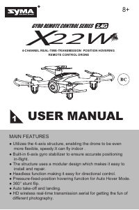 Handleiding Syma X22W Drone