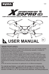 Handleiding Syma X25 Pro Drone