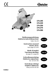 Bedienungsanleitung Bartscher 275 Allesschneider