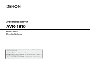 Manual Denon AVR-1910 Receiver