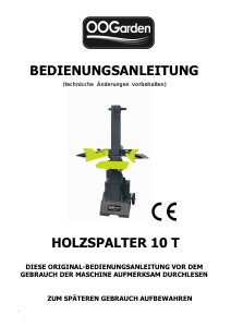 Bedienungsanleitung OOGarden 10 T Holzspalter