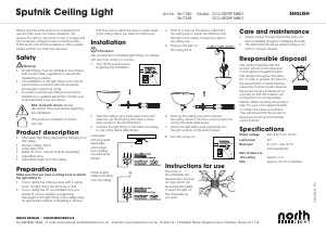 Bruksanvisning North Light 36-7150 Sputnik Lampe