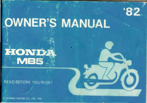 Manual Honda MB5 (1982) Motorcycle