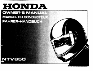 Bedienungsanleitung Honda NTV650 (1996) Motorrad