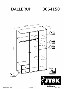 Bedienungsanleitung JYSK Dallerup (132x201x50) Kleiderschrank