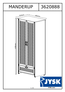 Mode d’emploi JYSK Manderup (88x199x53) Armoire