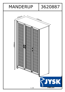 Manual de uso JYSK Manderup (128x199x53) Armario