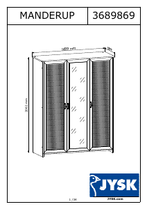 Manual de uso JYSK Manderup (167x199x62) Armario