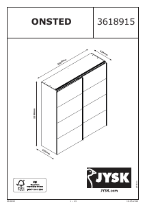 Käyttöohje JYSK Onsted (202x221x64) Vaatekaappi