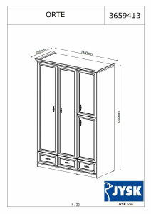 Mode d’emploi JYSK Orte Armoire