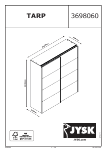 Brugsanvisning JYSK Tarp (202x221x64) Garderobeskab