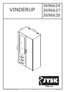 Manual JYSK Vinderup (201x100x59) Roupeiro