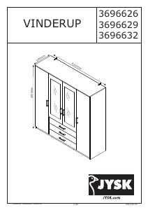 Manual JYSK Vinderup (201x200x59) Garderobă