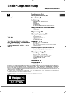 Bedienungsanleitung Hotpoint-Ariston TCD 83B 6K/Z (EU) Trockner