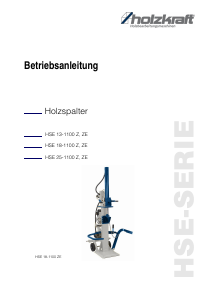 Bedienungsanleitung Holzkraft HSE 25-1100 ZE Holzspalter