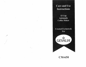 Manual Gevalia CM-650 Coffee Machine