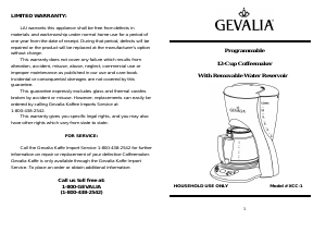 Manual Gevalia XCC-1 Coffee Machine