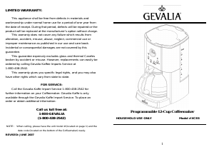 Handleiding Gevalia XCE8 Koffiezetapparaat
