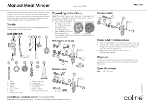 Manual Coline 34-1768 Meat Grinder