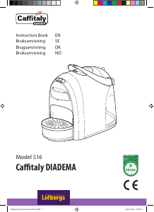 Bruksanvisning Caffitaly S16 Diadema Kaffebryggare