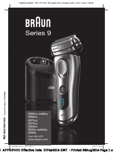 Εγχειρίδιο Braun 9040s wet&dry Series 9 Ξυριστική μηχανή