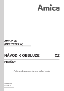 Manuál Amica AWK7812F Pračka