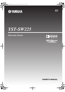 Manual Yamaha YST-SW225 Subwoofer