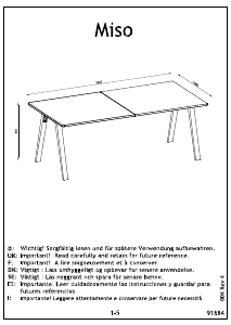 Руководство JYSK Abildhede (95x200x75) Обеденный стол