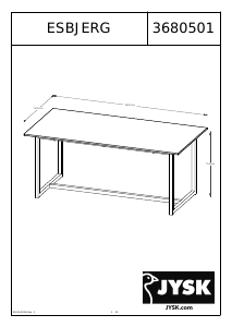 Manual JYSK Esbjerg (90x180x75) Masă bucătărie