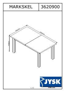 Εγχειρίδιο JYSK Markskel (90x150x75) Τραπέζι τραπεζαρίας