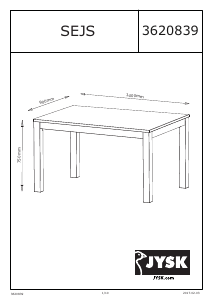 Hướng dẫn sử dụng JYSK Sejs (90x140x75) Bàn ăn