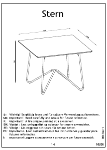 Εγχειρίδιο JYSK Ugledige (100x75x100) Τραπέζι τραπεζαρίας