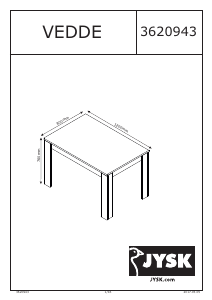 Manual JYSK Vedde (80x120x76) Dining Table