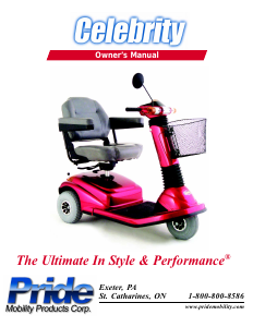 Manual Pride Celebrity 2000 Mobility Scooter