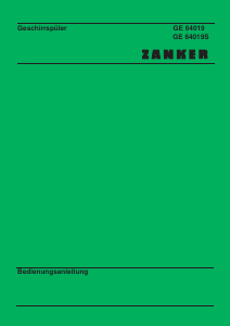Bedienungsanleitung Zanker GE64019 Geschirrspüler