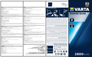 Mode d’emploi Varta 57959 Power Bank 2600 Chargeur portable