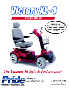 Manual Pride Victory XL-4 Mobility Scooter