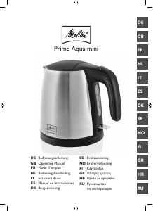 Manuale Melitta Prima Aqua Mini Bollitore