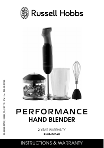 Manual Russell Hobbs RHHB6000AU Hand Blender