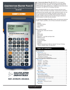 Handleiding Calculated Industries 4067 Construction Master Plus EZ Rekenmachine