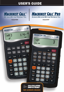 Manual Calculated Industries 4086 Machinist Calc Calculator