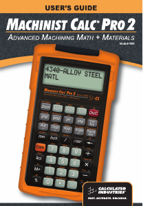Manual Calculated Industries 4088 Machinist Calc Pro 2 Calculator