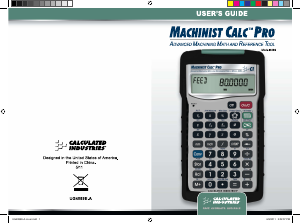 Manual Calculated Industries 4089 Machinist Calc Pro Calculator