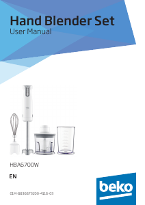 Manual BEKO HBA6700W Hand Blender