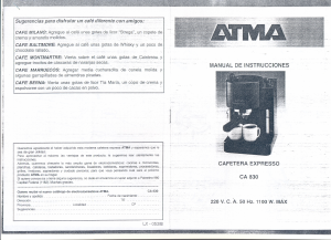 Manual de uso Atma CA830 Máquina de café espresso