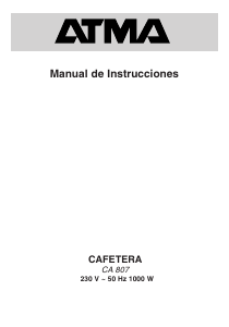 Manual de uso Atma CA807 Máquina de café