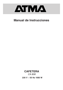 Manual de uso Atma CA808 Máquina de café