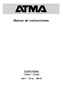 Manual de uso Atma CA865 Máquina de café